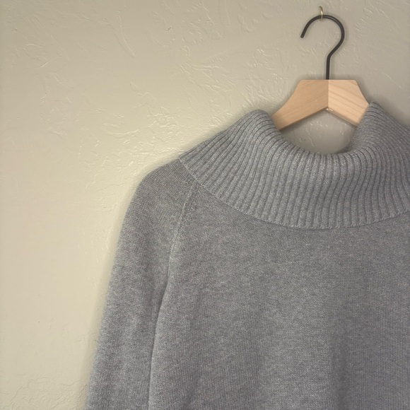 Jeanne Pierre 100% Cotton Gray Funnel Neck Sweater Women’s Large - Picture 5 of 9